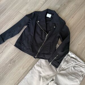 Old Navy Black Jack Moto Jacket Asymmetrical Zip Black Medium